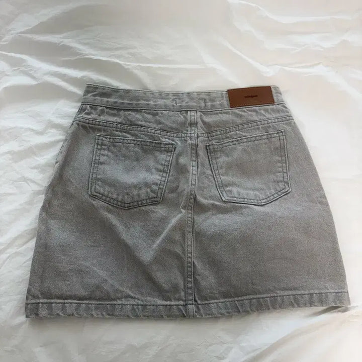 [BUNJANG] A-Line Grey Denim Mini Skirt / 그레이 데님 미니 스커트