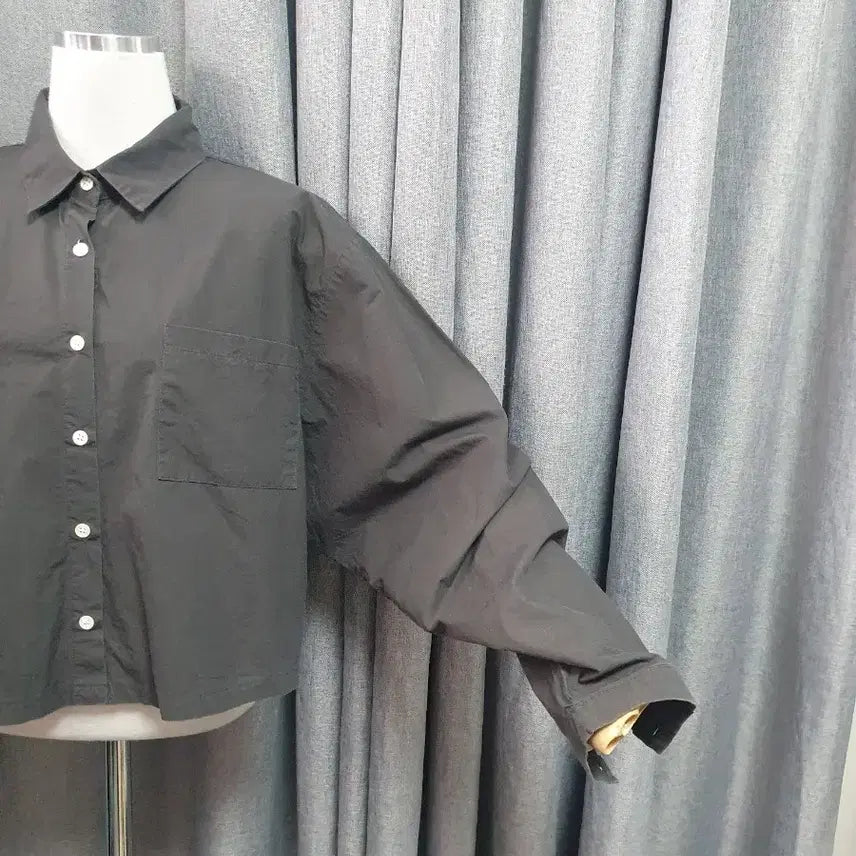 [BUNJANG] Charcoal Crinkled Shirt / 차콜 바스락 셔츠