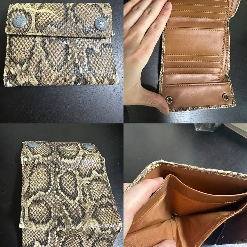 [BUNJANG] Nude Bones Python Skin Chain Wallet Biker Wallet / 누드본즈 파이톤 뱀피 체인 월렛 바이커 지갑