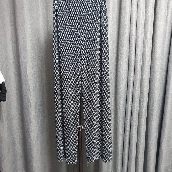 [BUNJANG] Pattern Pleated Elastic Waistband Long Pants / 패턴 플리츠 밴딩 롱팬츠