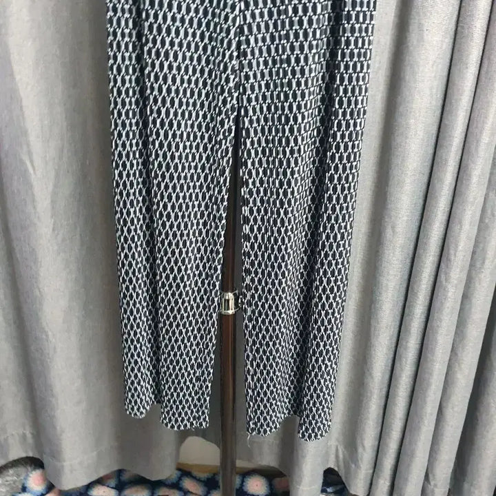 [BUNJANG] Pattern Pleated Elastic Waistband Long Pants / 패턴 플리츠 밴딩 롱팬츠