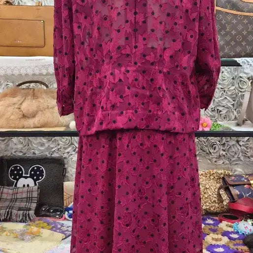 [BUNJANG] Custom Chiffon Two-Piece Set / 맞춤 쉬폰 투피스 (66 77)