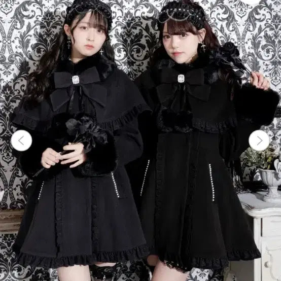 [BUNJANG] Noemie Gothic Cape Frill Coat Black / 노에미 고딕 케이프 프릴 비쥬 코트 진한회색 s 지뢰계 양지뢰