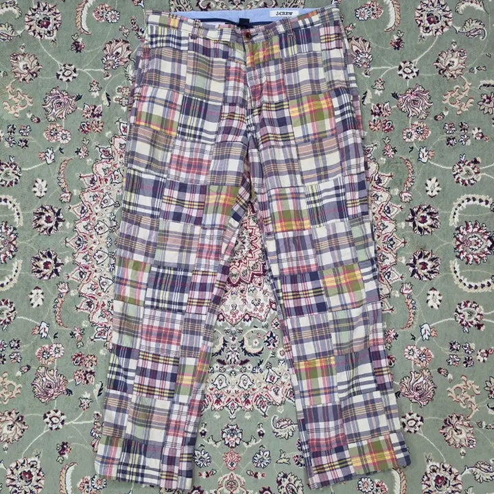[BUNJANG] J.Crew Vintage Madras Patchwork Pants / [최종할인] 제이크루 빈티지 마드라스 패치워크 팬츠 36 34사이즈감