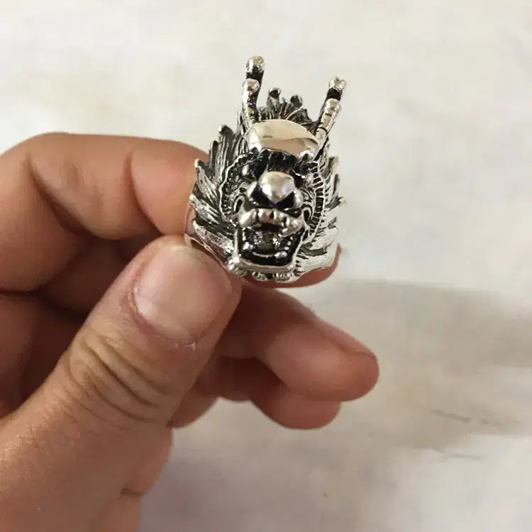 [BUNJANG] Dragon Head White Copper Ring / 용 머리가 세밀한 백동반지  /요316