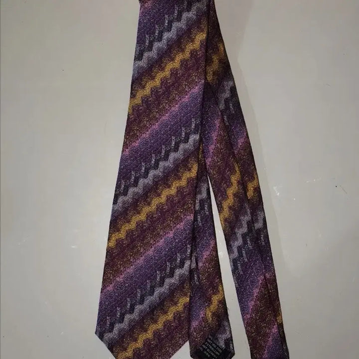 [BUNJANG] Missoni Jacquard Pattern Silk Necktie 148x8.5 / 미쏘니 자카드 패턴 실크 넥타이 148x8.5