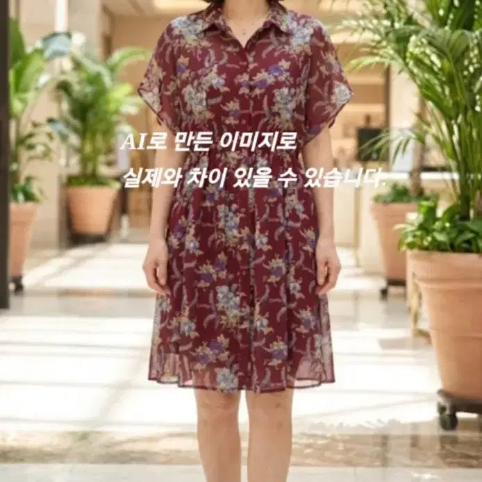 [BUNJANG] Biclique Chiffon Midi Dress / 66/88-98-160/비꼴리끄 쉬폰 허리 밴딩 미디 윈피스