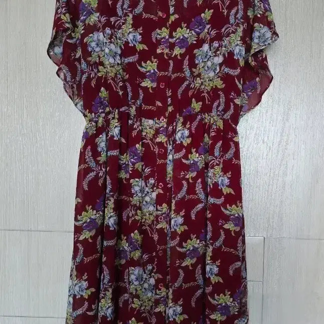 [BUNJANG] Biclique Chiffon Midi Dress / 66/88-98-160/비꼴리끄 쉬폰 허리 밴딩 미디 윈피스