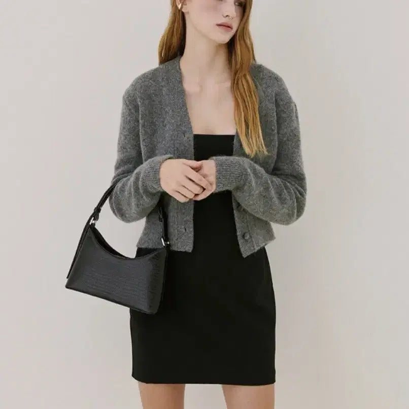 [BUNJANG] Hyethe Lizard Baguette Bag Black / 헤더 바게트백 리자드 블랙 hyethe 가방 분크 파사드패턴투티에낫띵리튼