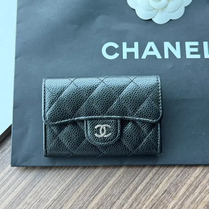 [BUNJANG] Chanel Snap Card Holder Silver Hardware / 정품) 샤넬 똑딱이 카드지갑 은장