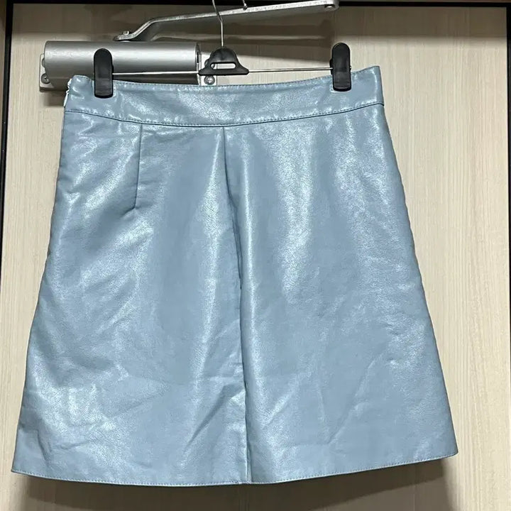[BUNJANG] Leather Mini Skirt - Blue / 레더 스커트 블루