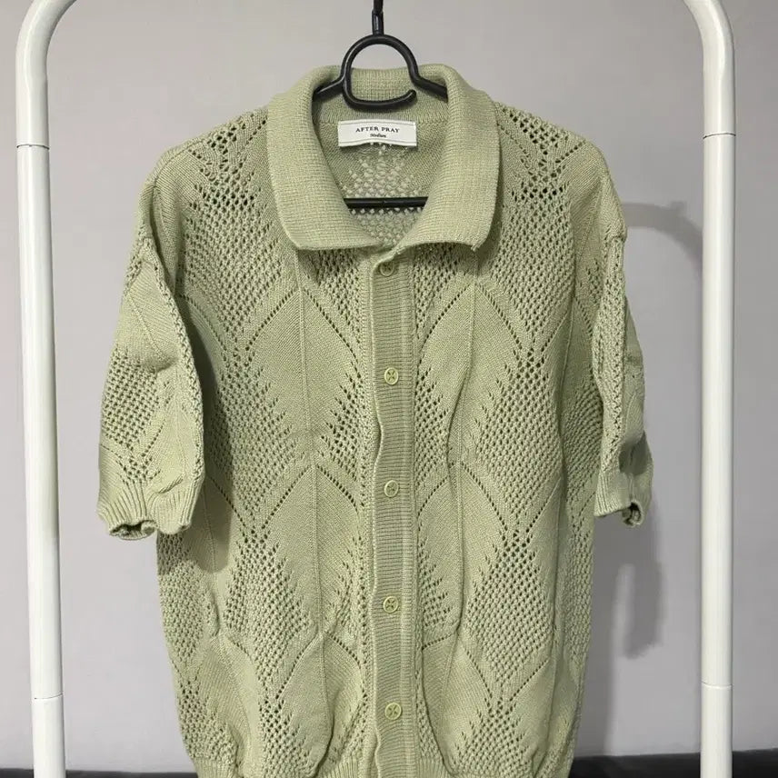 [BUNJANG] Afterpray Crochet Half Knit Cardigan M / [에프터프레이] 크로쉐 하프니트 가디건 M