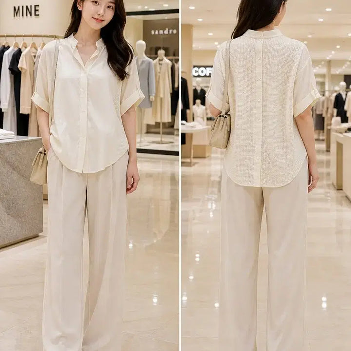 [BUNJANG] KUHO Ivory Boxy Fit Blouse / 구호 아이보리 블라우스 박스핏 55~77