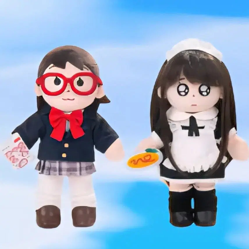 [BUNJANG] Illustoya Student &amp; Maid Plush Doll 25cm Bundle Set / 이라스토야 학생&amp;메이드 인형 누이 25cm 일괄