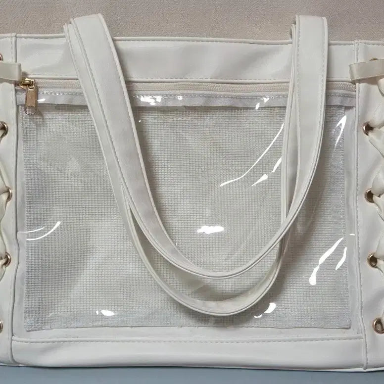 [BUNJANG] Wego Lace-up Ita Bag / 위고 레이스업 이타백 A4 화이트 판매양도