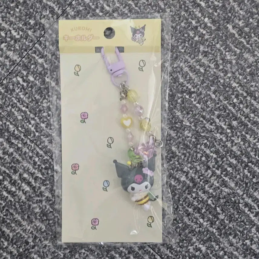 [BUNJANG] Sanrio Authentic Kuromi Bee Charm / 산리오 정품) 꿀벌시리즈 쿠로미 꿀벌키링