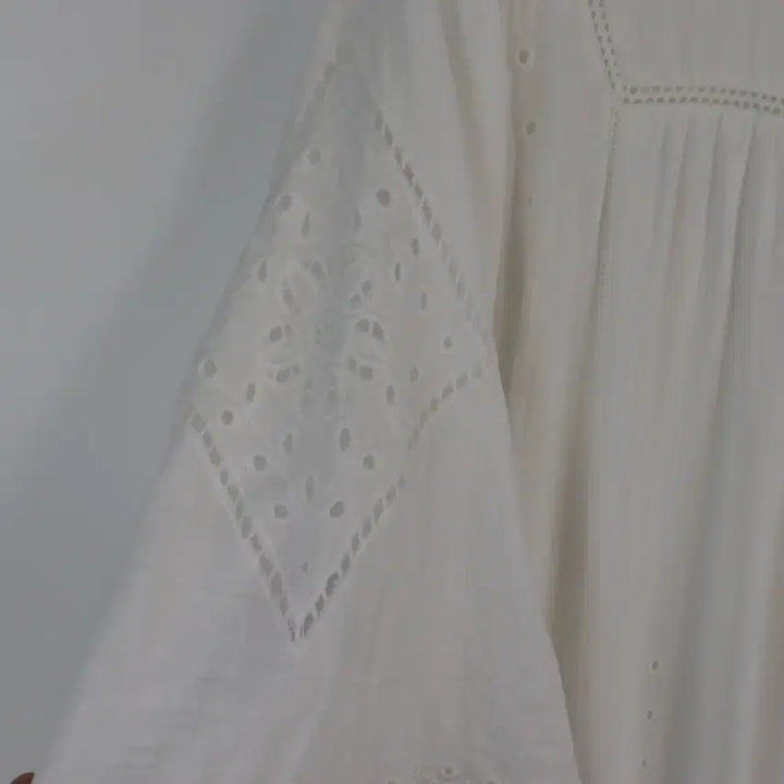 [SOLD OUT] 자라 ZARA 정품 자수 레이스 롱 원피스 XS 새상품 화이트 보헤미안
