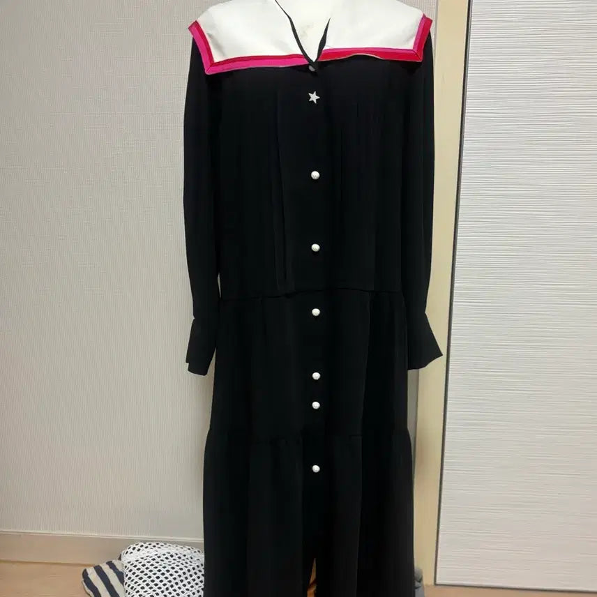 [BUNJANG] Lucky Chouette Sailor Long Dress / 럭키슈에뜨 세일러 롱 원피스