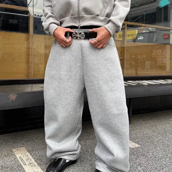 [BUNJANG] So Wood Sagging Big Wide Sweatpants / 수우드 새깅 빅 와이드 스웻팬츠