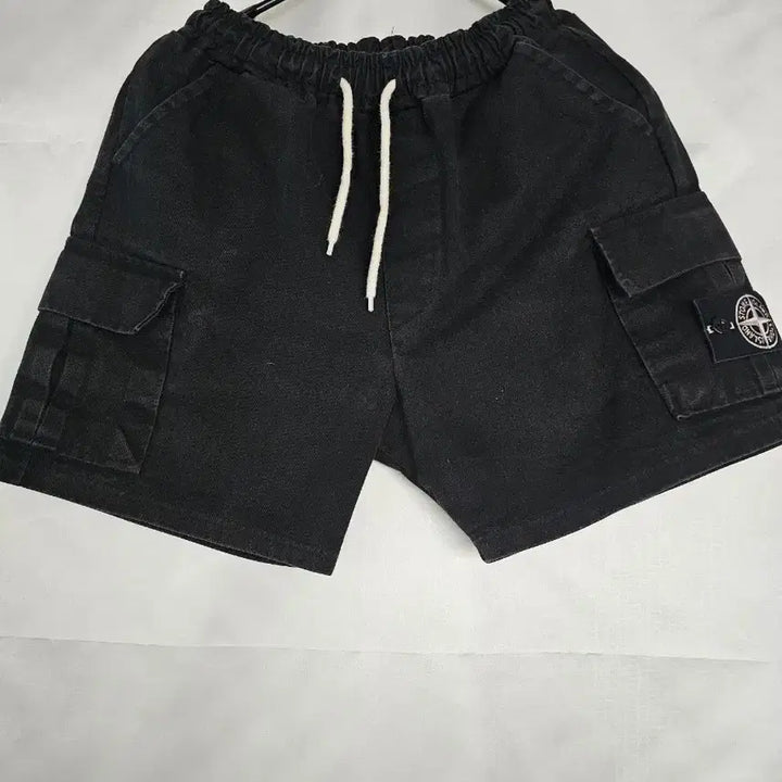 [BUNJANG] Stone Island Black Denim Cargo Shorts / 스톤아일랜드 블랙 빈티지형 카고 반바지