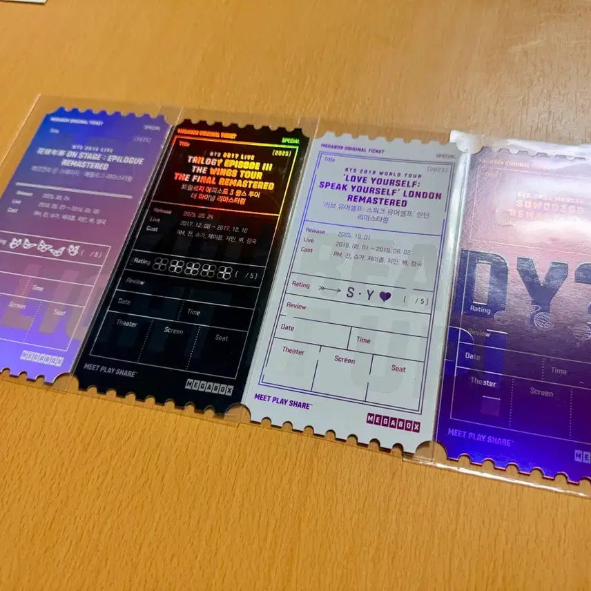 [BUNJANG] BTS MOVIE WEEKS Original Ticket Bundle Set (4 types) / 방탄소년단 <BTS MOVIE WEEKS> 오리지널티켓 4종 전종 일괄