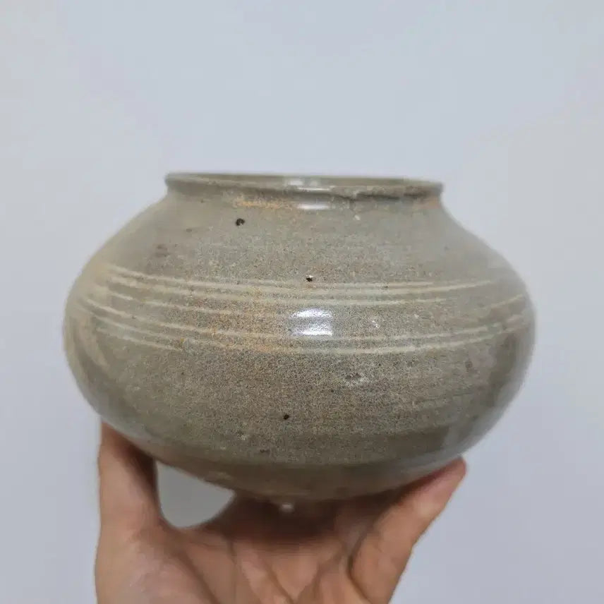 [BUNJANG] Authentic Early Joseon Buncheong Ware Sun Pattern Tea Caddy / 진품 조선초기 분청자 선문 차호 골동품