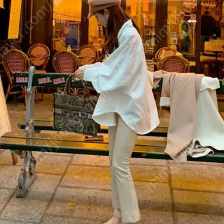 [BUNJANG] Semi Bootcut Slacks Pants Bundle Set (Beige / Light Beige) / 2개 일괄 세미 부츠컷 슬랙스 바지 (베이지 /연베이지)