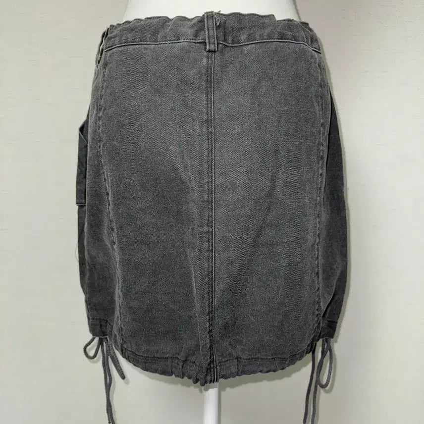 [BUNJANG] Cargo Denim Mini Skirt Charcoal / 카고 데님 미니스커트 차콜 (2컬러)