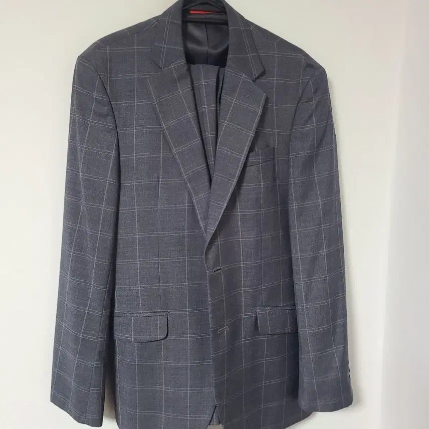 [BUNJANG] Grey Checkered Suit Set Jacket 100 Pants 32 / 체크무늬 정장 세트 그레이100/32