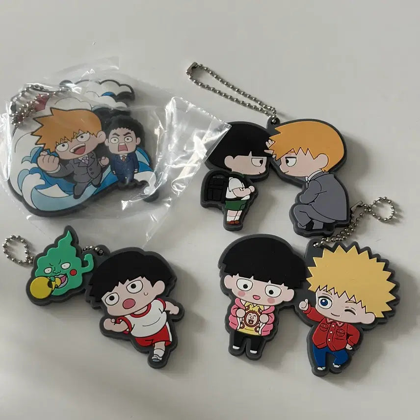 [BUNJANG] Mob Psycho 100 Reigen Ekubo Keychain Bundle Set / 모브사이코100 몹싸 키링 레이겐 에쿠보 일괄