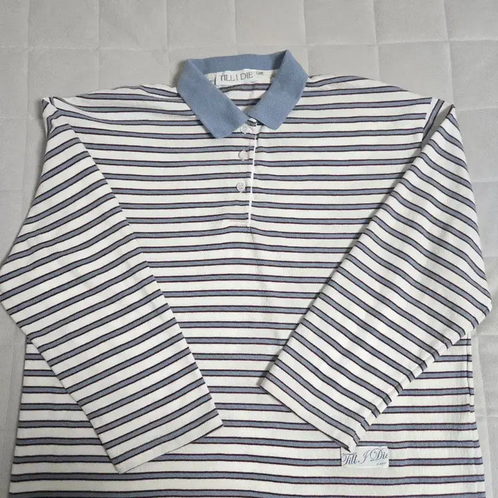 [BUNJANG] TILDAIDAI Stripe Collar T-Shirt / 틸아이다이 스트라이프 카라 티셔츠