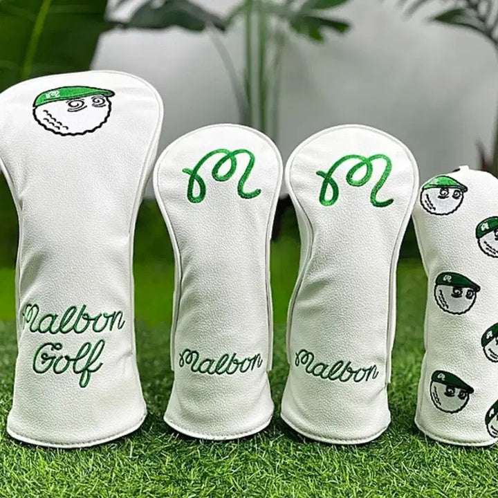 [BUNJANG] Malbon Golf Club Cover Set (Driver, Wood, Utility) / 말본골프 클럽 커버 세트