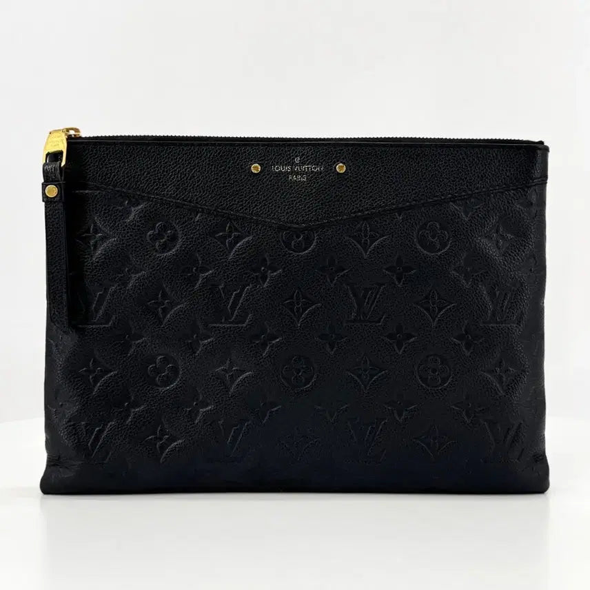 [BUNJANG] Louis Vuitton Monogram Empreinte Clutch Bag Black / [정품] 루이비통 앙프렝뜨 모노그램 클러치백 블랙 (m62937)
