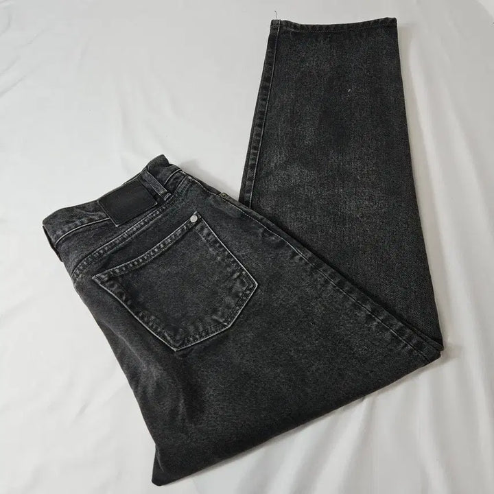 [BUNJANG] MOD9 Leather Patch Black Denim Jeans - Size 31 / 모드나인 MOD9 가죽패치 블랙 데님팬츠 청바지 진 워싱 31