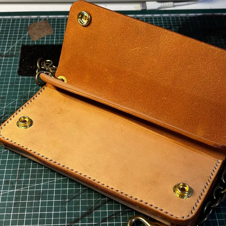 [BUNJANG] Natural Full Grain Brass Trucker Wallet / [B급 새상품] 내추럴 풀그레인 황동 트러커월렛