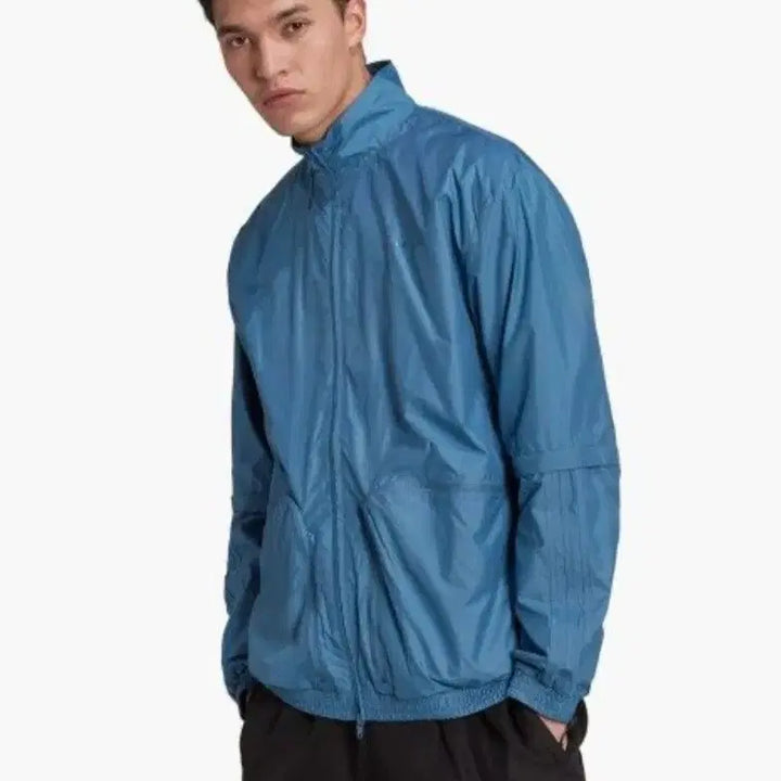 [BUNJANG] Adidas Art Blue Windbreaker Jacket M-L / 아디다스 블루 바람막이 자켓 M-L