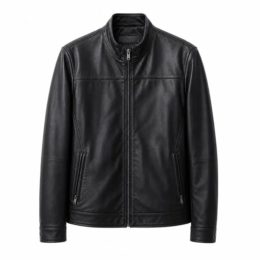 [BUNJANG] Police Lambskin Blouson Jacket / 폴리스 양가죽 블루종 자켓 100