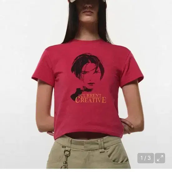 [BUNJANG] Current Crop Tee Pink / 커렌트 크롭티 핑크