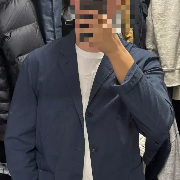 [BUNJANG] Uniqlo Linen Jacket Navy L / 유니클로 린넨 자켓 105