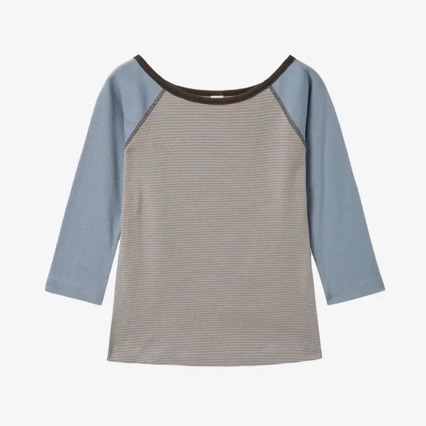 [BUNJANG] Lense Stripe Raglan Stitch T-Shirt / 렌세 스트라이프 레글런 스티치 티셔츠