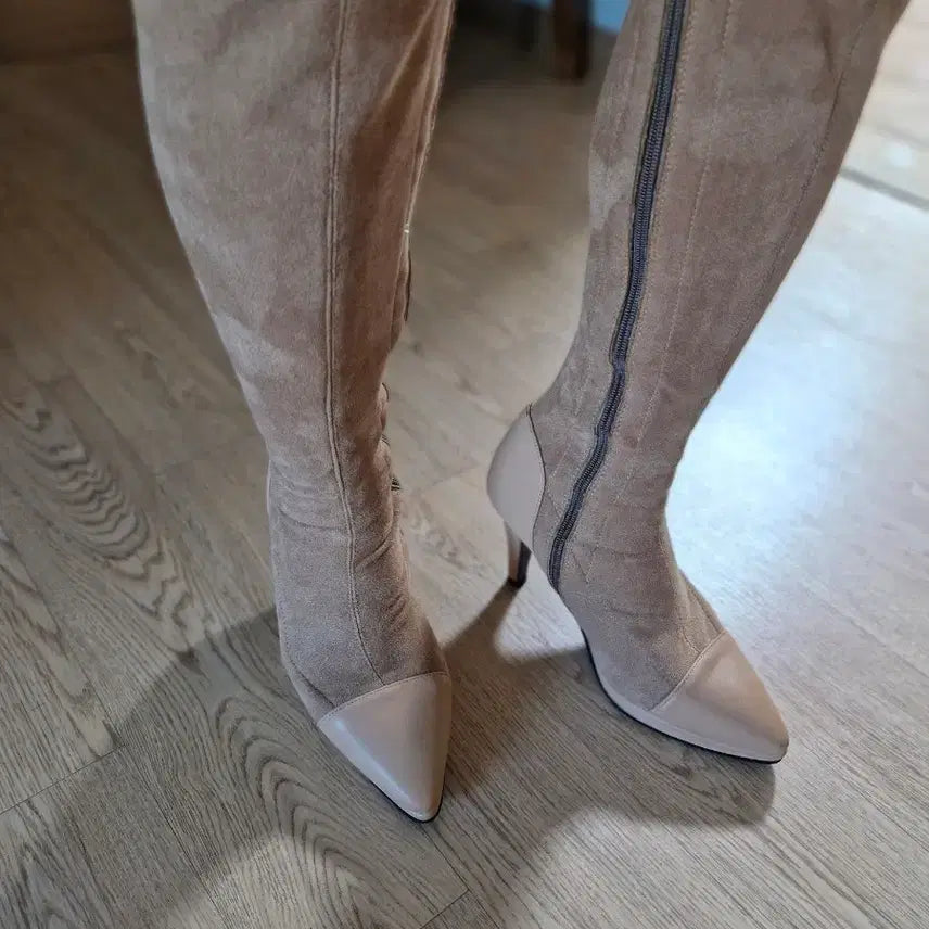 [BUNJANG] Suede Long Boots &amp; Ankle Boots Set (Size 245) / 스웨이드 롱부츠 + 앵클부츠 세트245