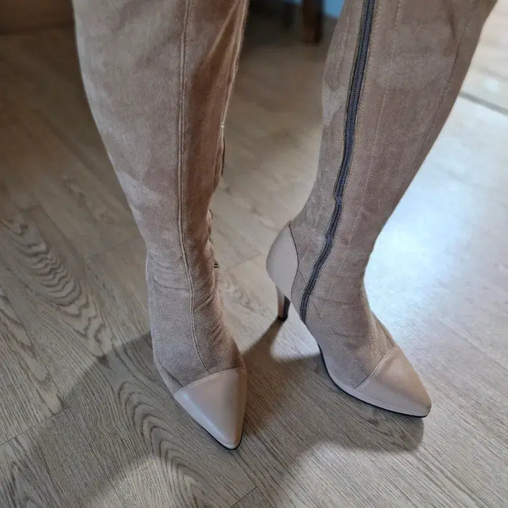 [BUNJANG] Suede Long Boots &amp; Ankle Boots Set (Size 245) / 스웨이드 롱부츠 + 앵클부츠 세트245