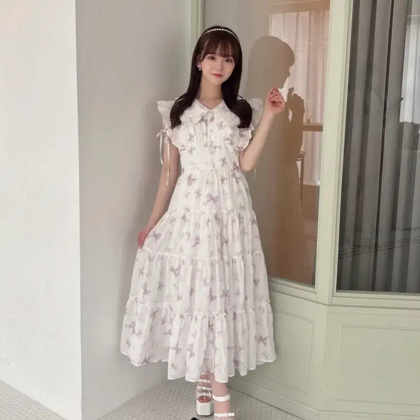 [BUNJANG] Evelyn Ribbon Style Dress / evelyn 에블린 원피스 리본 양산형 스나계