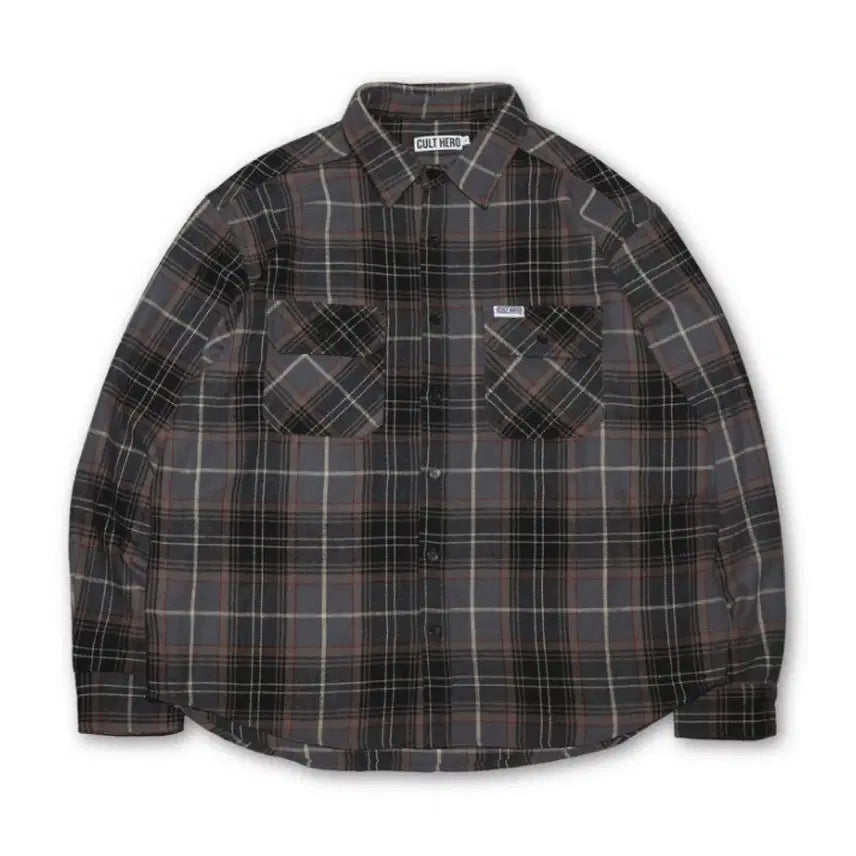 [BUNJANG] Cult Hero Flannel Shirt Grey / (L) 컬트히어로 플란넬 셔츠 그레이
