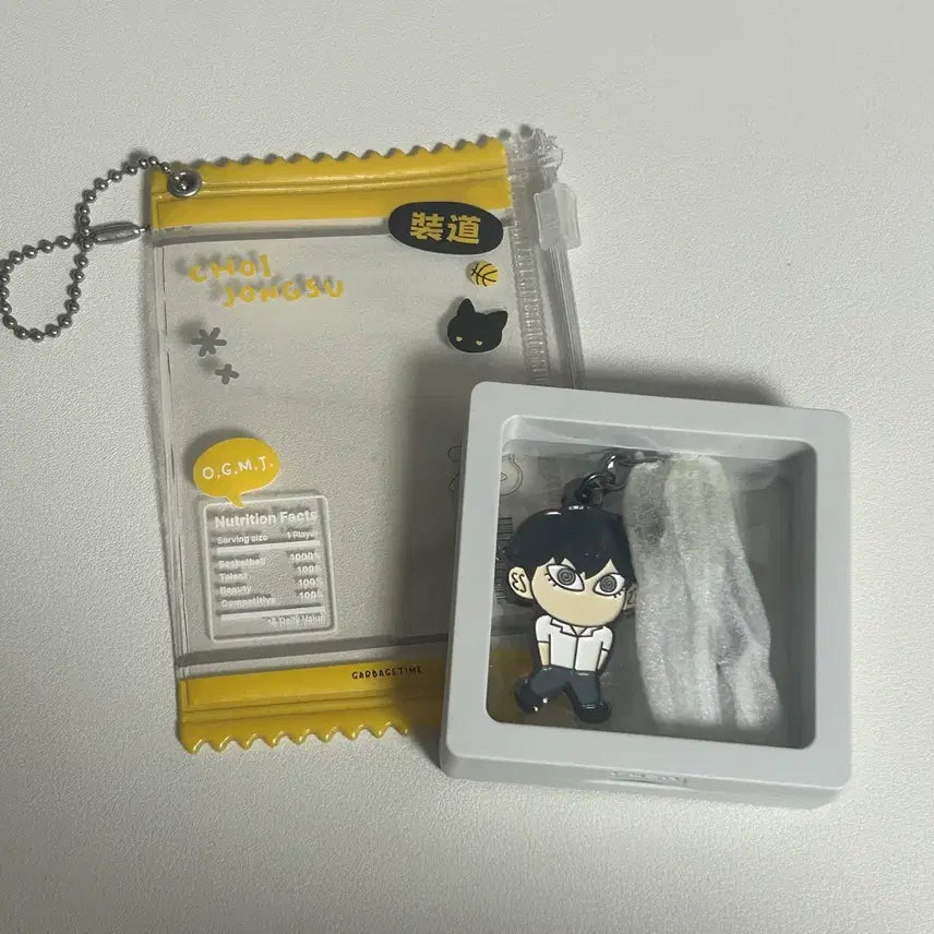 [BUNJANG] Garbage Time Choi Jong-soo Jakbbung Keyring + Freebie Pouch Bundle Set / 가비지타임 최종수 작뿡 키링 + 비공굿 파우치 일괄판매