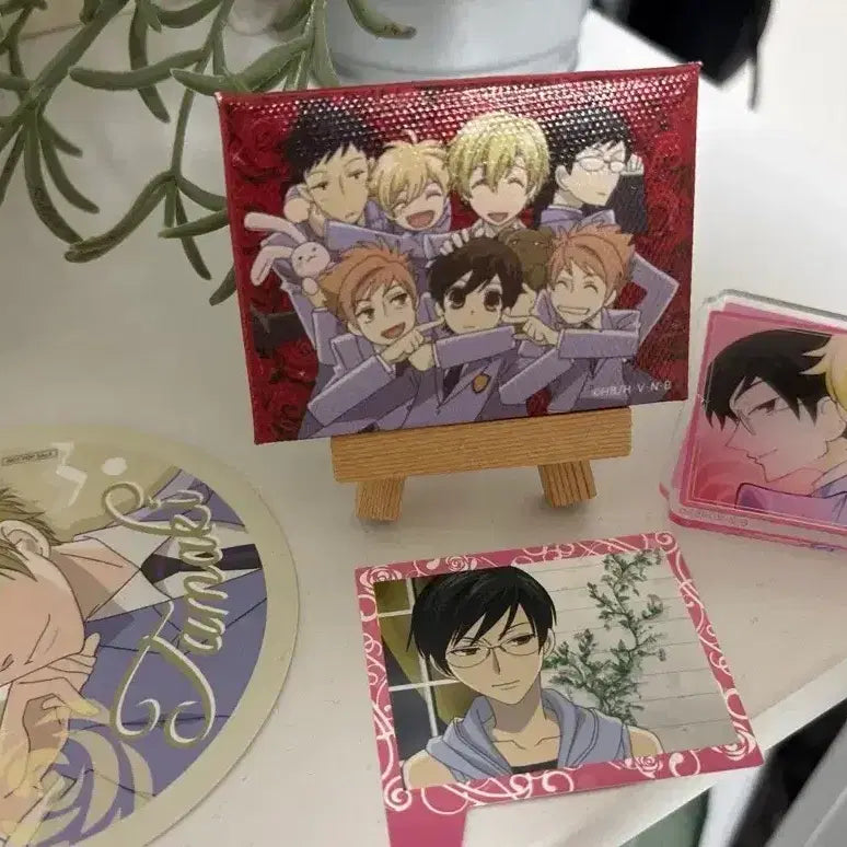 [BUNJANG] Ouran High School Host Club Mini Canvas + Clip Set Kyoya Tamaki Collaboration Cafe / 오란고교 호스트부 사교클럽 미니 캔버스 + 클립 쿄우야 타마키 콜라보카페