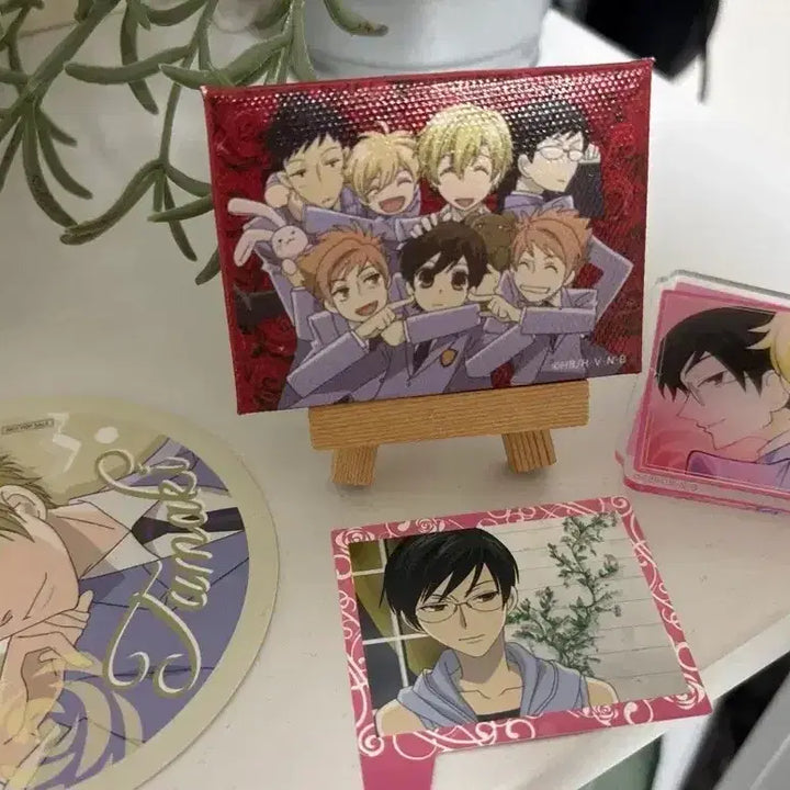[BUNJANG] Ouran High School Host Club Mini Canvas + Clip Set Kyoya Tamaki Collaboration Cafe / 오란고교 호스트부 사교클럽 미니 캔버스 + 클립 쿄우야 타마키 콜라보카페