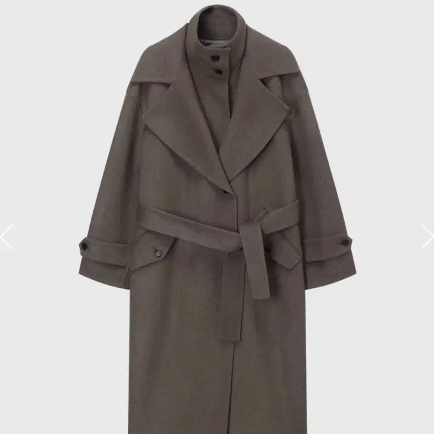[BUNJANG] Monoha Handmade Double-Layer Neck Wool Coat (Melange Brown) / monoha handmade double-layer neck wool