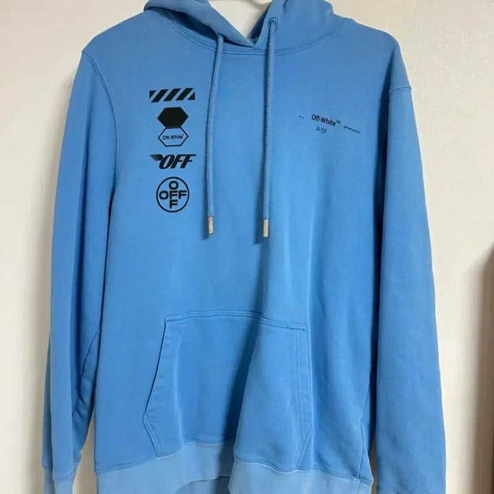 [BUNJANG] Off-White Sky Blue Hoodie / OFF-WHITE 오프화이트 하늘색 후드티