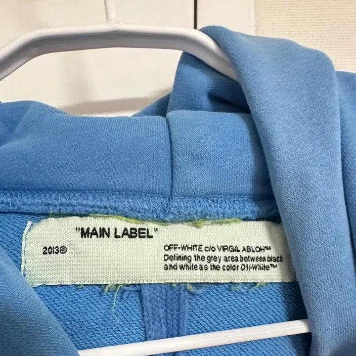 [BUNJANG] Off-White Sky Blue Hoodie / OFF-WHITE 오프화이트 하늘색 후드티